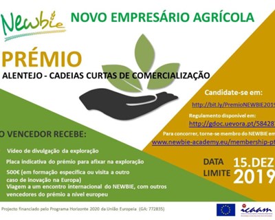 Projeto Europeu Newbie lança prémio 2019 para novos empresários agrícolas
