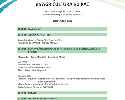 CONFAGRI debate "Renovação Geracional na Agricultura e PAC" na AGRO