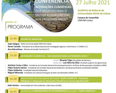 Disponíveis as apresentações da Conferência “Alterações Climáticas: que desafios para o setor Agroflorestal nos próximos anos?”