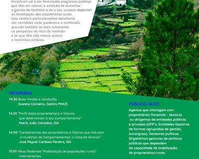 Centro PINUS promove debate sobre mobilização de pequenos proprietários