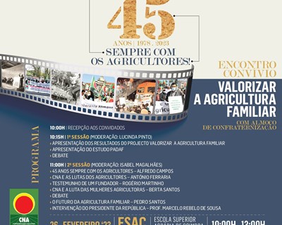 Encontro Comemorativo dos 45 Anos da CNA: programa