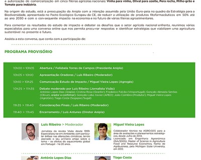 Webinar: "O impacto da redução de aplicação de produtos fitofarmacêuticos na produção vegetal"