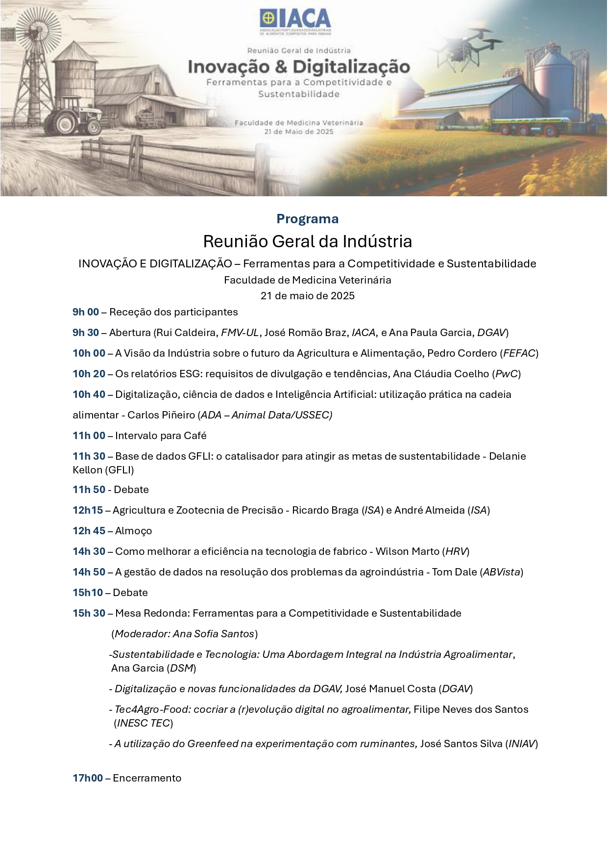 Programa Reunião Geral da Indústria